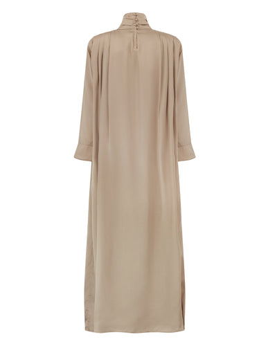 
                  
                    ISOBEL High-Neck Cape Dress 'Sahara'
                  
                